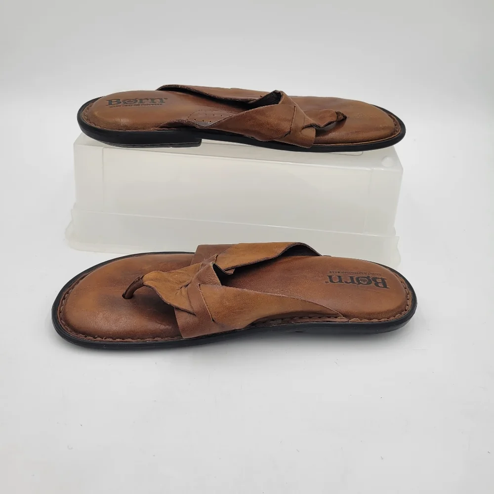 Mens Born Leather Sandals Thong Size 9 M5332 A7